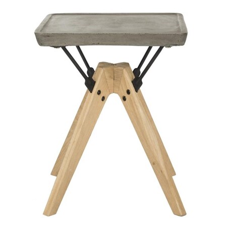 Safavieh 19.69 in. Marcio Indoor & Outdoor Modern Concrete Side Table Dark Grey VNN1024A